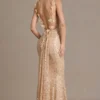 Ariette Premium – sukienka maxi z odkrytymi plecami, zdobiona, w kolorze złotym Ariette Premium – sukienka maxi z odkrytymi plecami, zdobiona, w kolorze złotym