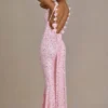 Ariette Premium – sukienka Maxi z ozdobami i odkrytymi plecami w kolorze jasnoróżowym Ariette Premium – sukienka Maxi z ozdobami i odkrytymi plecami w kolorze jasnoróżowym