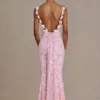 Ariette Premium – sukienka Maxi z ozdobami i odkrytymi plecami w kolorze jasnoróżowym Ariette Premium – sukienka Maxi z ozdobami i odkrytymi plecami w kolorze jasnoróżowym