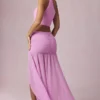 Asymetryczna spódnica maxi Romy z marszczeniami w kolorze Pink Orchid Asymetryczna spódnica maxi Romy z marszczeniami w kolorze Pink Orchid