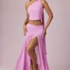 Asymetryczna spódnica maxi Romy z marszczeniami w kolorze Pink Orchid Asymetryczna spódnica maxi Romy z marszczeniami w kolorze Pink Orchid