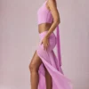 Asymetryczna spódnica maxi Romy z marszczeniami w kolorze Pink Orchid Asymetryczna spódnica maxi Romy z marszczeniami w kolorze Pink Orchid