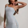 Asymetryczna sukienka ultra mini Kylie z zdobieniami w kolorze aqua Asymetryczna sukienka ultra mini Kylie z zdobieniami w kolorze aqua