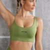 Asymetryczny stanik sportowy w kolorze oliwkowym Asymetryczny stanik sportowy w kolorze oliwkowym