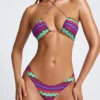 Azure By Oh Polly Moda kąpielowa Micro Cheeky Doły od bikini w wielobarwnym nadruku Azure By Oh Polly Moda kąpielowa Micro Cheeky Doły od bikini w wielobarwnym nadruku