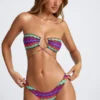 Azure By Oh Polly Moda kąpielowa Micro Cheeky Doły od bikini w wielobarwnym nadruku Azure By Oh Polly Moda kąpielowa Micro Cheeky Doły od bikini w wielobarwnym nadruku
