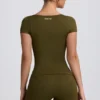 Bezszwowa koszulka Super Sculpt w kolorze ciemnozielonym Bezszwowa koszulka Super Sculpt w kolorze ciemnozielonym