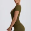 Bezszwowa koszulka Super Sculpt w kolorze ciemnozielonym Bezszwowa koszulka Super Sculpt w kolorze ciemnozielonym