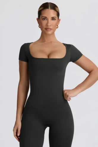 Bezszwowa koszulka Super Sculpt w kolorze popielatym Bezszwowa koszulka Super Sculpt w kolorze popielatym