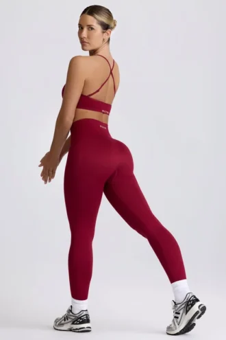 Bezszwowe legginsy Super Sculpt w kolorze bordowym