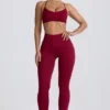 Bezszwowe legginsy Super Sculpt w kolorze bordowym