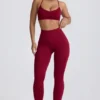 Bezszwowe legginsy Super Sculpt w kolorze bordowym