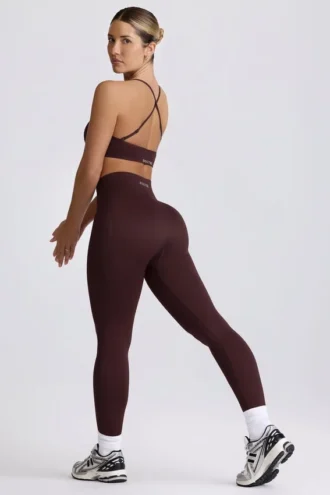 Bezszwowe legginsy Super Sculpt w kolorze czekoladowym