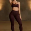 Bezszwowe legginsy Super Sculpt w kolorze czekoladowym