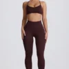 Bezszwowe legginsy Super Sculpt w kolorze czekoladowym