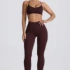Bezszwowe legginsy Super Sculpt w kolorze czekoladowym