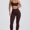 Bezszwowe legginsy Super Sculpt w kolorze czekoladowym