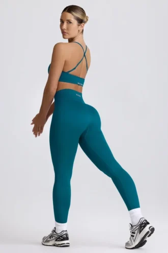 Bezszwowe legginsy Super Sculpt w kolorze turkusowym