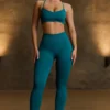Bezszwowe legginsy Super Sculpt w kolorze turkusowym