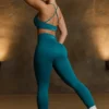 Bezszwowe legginsy Super Sculpt w kolorze turkusowym