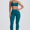 Bezszwowe legginsy Super Sculpt w kolorze turkusowym