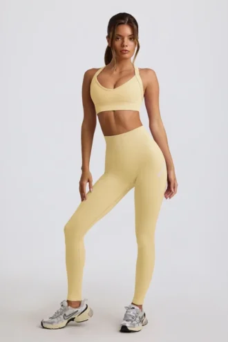 Bezszwowe legginsy Super Sculpt z wysokim stanem w kolorze maślanożółtym