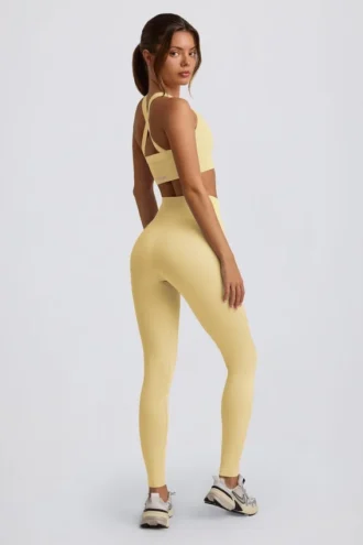 Bezszwowe legginsy Super Sculpt z wysokim stanem w kolorze maślanożółtym