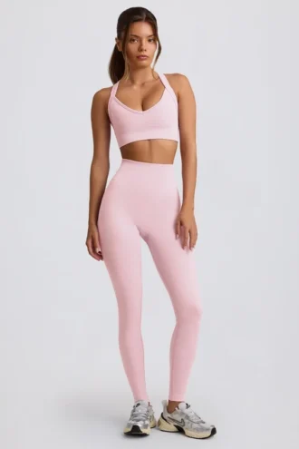 Bezszwowe legginsy z wysokim stanem Super Sculpt w kolorze pudrowego różu