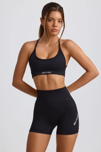 Bezszwowe mini szorty Super Sculpt w kolorze czarnym Bezszwowe mini szorty Super Sculpt w kolorze czarnym