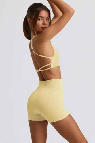 Bezszwowe mini szorty Super Sculpt w kolorze maślanożółtym Bezszwowe mini szorty Super Sculpt w kolorze maślanożółtym