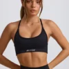 Bezszwowy biustonosz sportowy Super Sculpt z odkrytymi plecami w kolorze czarnym Bezszwowy biustonosz sportowy Super Sculpt z odkrytymi plecami w kolorze czarnym