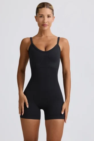 Bezszwowy kombinezon Super Sculpt w kolorze czarnym Bezszwowy kombinezon Super Sculpt w kolorze czarnym