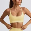 Bezszwowy stanik sportowy Super Sculpt z odkrytymi plecami w kolorze maślanożółtym Bezszwowy stanik sportowy Super Sculpt z odkrytymi plecami w kolorze maślanożółtym