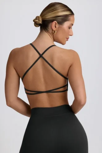 Bezszwowy stanik sportowy Super Sculpt z odkrytymi plecami w kolorze popielatym Bezszwowy stanik sportowy Super Sculpt z odkrytymi plecami w kolorze popielatym