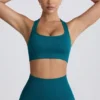 Bezszwowy stanik sportowy Super Sculpt z tyłem w kształcie litery T w kolorze turkusowym Bezszwowy stanik sportowy Super Sculpt z tyłem w kształcie litery T w kolorze turkusowym
