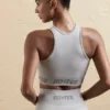Bezszwowy top z tyłu w stylu racerback w kolorze srebrnym Bezszwowy top z tyłu w stylu racerback w kolorze srebrnym