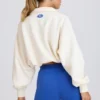 Biała bluza z krótkim rękawem i zamkiem 1/4 Biała bluza z krótkim rękawem i zamkiem 1/4