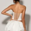Biała mini spódnica z falbaną Marnie