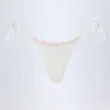 Białe doły od bikini Vernazza z angielską koronką i wiązaniem z boku Białe doły od bikini Vernazza z angielską koronką i wiązaniem z boku