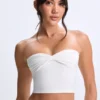Biały top bandeau Edie Modal Twist-Front Biały top bandeau Edie Modal Twist-Front