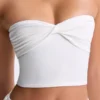 Biały top bandeau Edie Modal Twist-Front Biały top bandeau Edie Modal Twist-Front