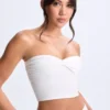 Biały top bandeau Edie Modal Twist-Front Biały top bandeau Edie Modal Twist-Front