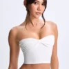 Biały top bandeau Edie Modal Twist-Front Biały top bandeau Edie Modal Twist-Front