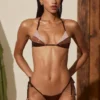 Biustonosz bikini Caleta z wstawkami w kolorze brązowo-złotym Biustonosz bikini Caleta z wstawkami w kolorze brązowo-złotym