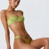 Biustonosz bikini z fiszbinami i zdobieniami Sundial w kolorze gruszkowej zieleni