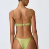 Biustonosz bikini z fiszbinami i zdobieniami Sundial w kolorze gruszkowej zieleni