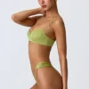 Biustonosz bikini z fiszbinami i zdobieniami Sundial w kolorze gruszkowej zieleni