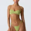 Biustonosz bikini z fiszbinami i zdobieniami Sundial w kolorze gruszkowej zieleni