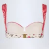 Biustonosz bikini z fiszbinami Vallibona w czerwone kwiaty Biustonosz bikini z fiszbinami Vallibona w czerwone kwiaty