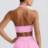 Biustonosz sportowy Define Luxe z wiązaniem na szyi w kolorze Bubblegum Pink Biustonosz sportowy Define Luxe z wiązaniem na szyi w kolorze Bubblegum Pink